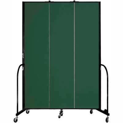 Screenflex 3 Panel Portable Room Divider, 8'H x 5'9"W, Fabric Color: Mallard