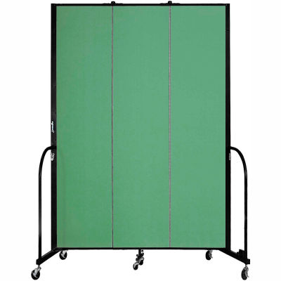 Screenflex 3 Panel Portable Room Divider, 8'H x 5'9"W, Fabric Color: Sea Green
