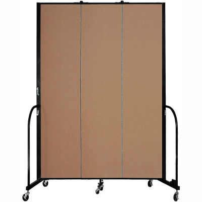 Screenflex 3 Panel Portable Room Divider, 8'H x 5'9"W, Fabric Color: Beech