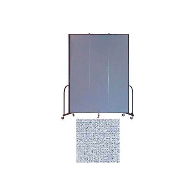 Screenflex 3 Panel Portable Room Divider, 8'H x 5'9"W, Vinyl Color: Blue Tide
