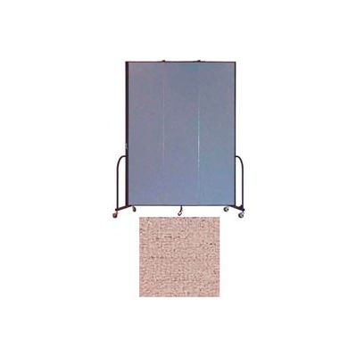Screenflex 3 Panel Portable Room Divider, 8'H x 5'9"W, Vinyl Color: Raspberry Mist