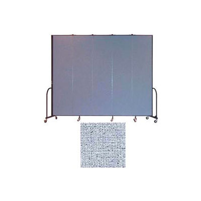 Screenflex 5 Panel Portable Room Divider, 8'H x 9'5"L, Vinyl Color: Blue Tide