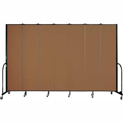 Screenflex 7 Panel Portable Room Divider, 8'H x 13'1"L, Fabric Color: Walnut