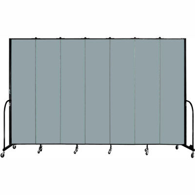 Screenflex 7 Panel Portable Room Divider, 8'H x 13'1"L, Fabric Color: Grey Stone