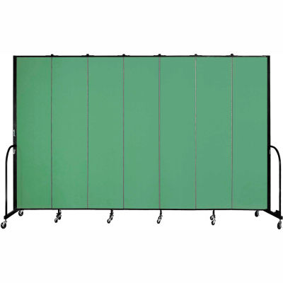 Screenflex 7 Panel Portable Room Divider, 8'H x 13'1"L, Fabric Color: Sea Green
