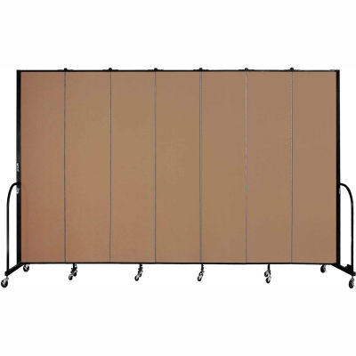 Screenflex 7 Panel Portable Room Divider, 8'H x 13'1"W, Fabric Color: Beech