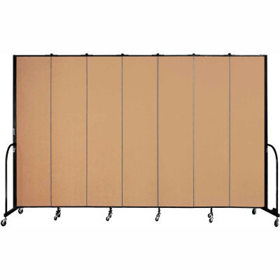 Screenflex 7 Panel Portable Room Divider, 8'H x 13'1"W, Fabric Color: Sand