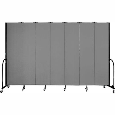 Screenflex 7 Panel Portable Room Divider, 8'H x 13'1"L, Fabric Color: Grey