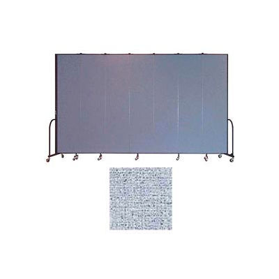 Screenflex 7 Panel Portable Room Divider, 8'H x 13'1"L, Vinyl Color: Blue Tide