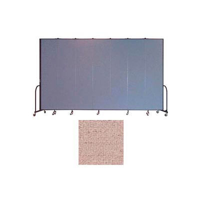 Screenflex 7 Panel Portable Room Divider, 8'H x 13'1"L, Vinyl Color: Raspberry Mist
