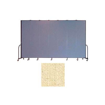 Screenflex 7 Panel Portable Room Divider, 8'H x 13'1"L, Vinyl Color: Hazelnut