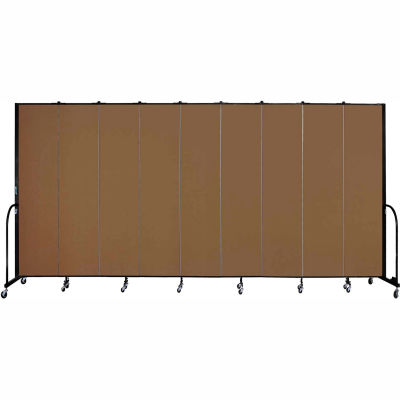 Screenflex 9 Panel Portable Room Divider, 8'H x 16'9"L, Fabric Color: Walnut