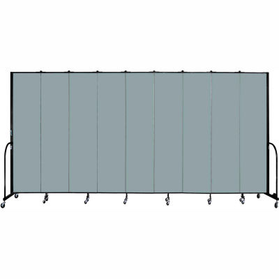 Screenflex 9 Panel Portable Room Divider, 8'H x 16'9"L, Fabric Color: Grey Stone