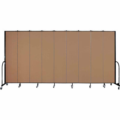 Screenflex 9 Panel Portable Room Divider, 8'H x 16'9"W, Fabric Color: Beech