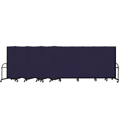 Screenflex 13 Panel Heavy Duty Portable Room Divider, 6'H x 24' 1"L, Fabric Color: Navy