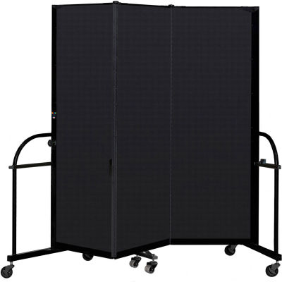 Download Screenflex 3 Panel Heavy Duty Portable Room Divider - 6'H x 5' 9"L - Fabric Color: Charcoal ...