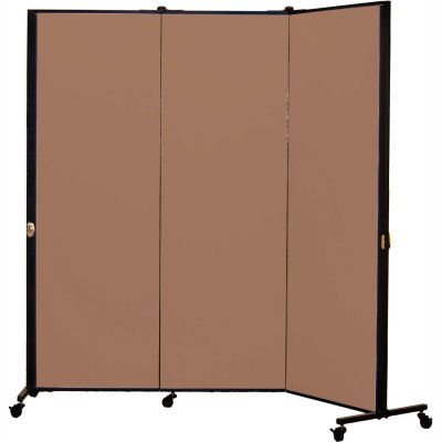 Healthflex Portable Medical Privacy Screen, 3-Panel, Vinyl Sandalwood