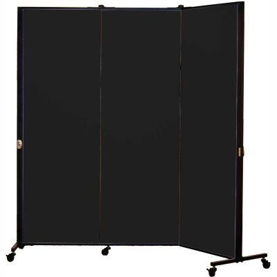 Healthflex Portable Medical Privacy Screen, 3-Panel, Vinyl Coal