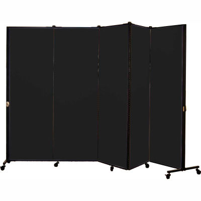 Healthflex Portable Medical Privacy Screen, 5-Panel, Charcoal