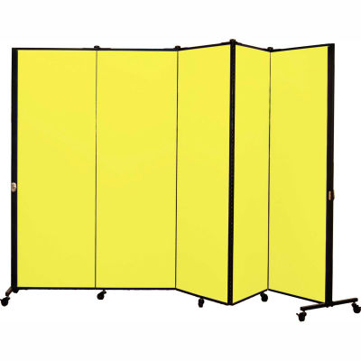 Healthflex Portable Medical Privacy Screen, 5-Panel, Primary Yellow