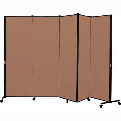 Healthflex Portable Medical Privacy Screen, 5-Panel, Vinyl Sandalwood