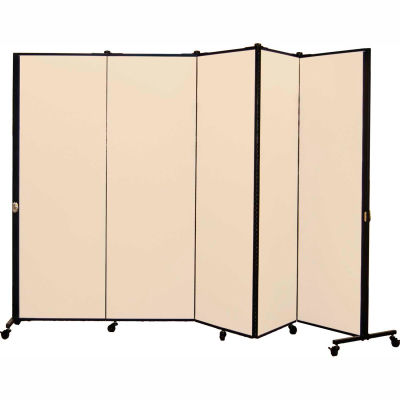 Healthflex Portable Medical Privacy Screen, 5-Panel, Vinyl Hazelnut