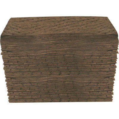 Universal Heavy Weight Sorbent Pads, 25 Gallon Capacity, 15" x 18", 100 Pads/Bag