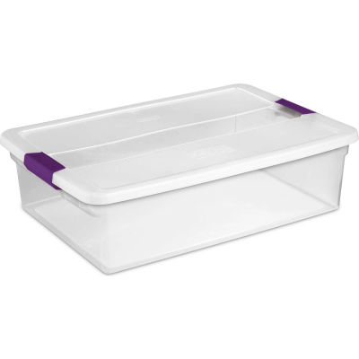 Sterilite Clearview Storage Box With Latched Lid 17551706 - 32 Qt. 23-5/8"L x 16-3/8"W x 6-1/2"H - Pkg Qty 6