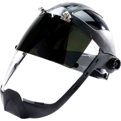 Sellstrom® S32261 DP4 Series Ratcheting Faceshield W/ Chin Guard, Shade 6 IR, AF Flip-Up Window