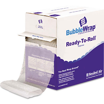 Sealed Air Bubble Wrap® Cushion Bubble Roll, 12"W x 65'L x 1/2" Thick, Clear, 1 Roll