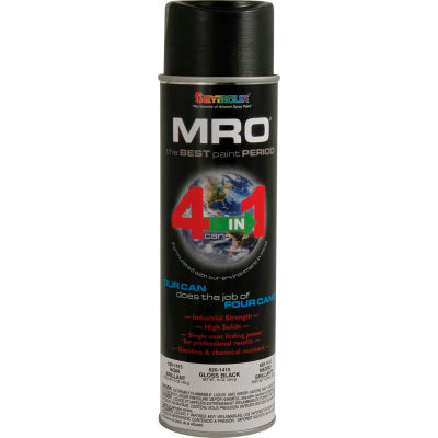 MRO Industrial Enamel 20 Oz. Gloss Black 6 Cans/Case - 620-1415