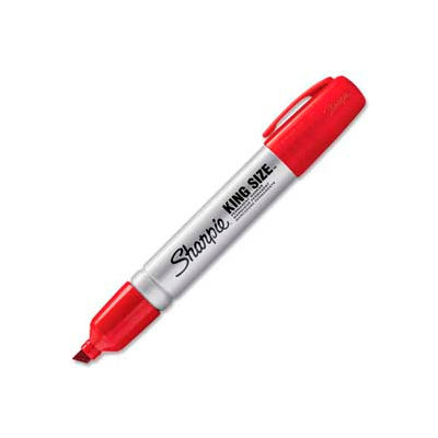 Sharpie® King Size Permanent Marker, Chisel, Red Ink, Dozen