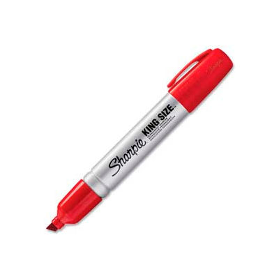 Sharpie® King Size Permanent Marker, Chisel, Red Ink, Dozen