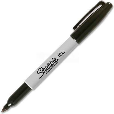 Sharpie® Permanent Marker, Fine Point, Black Ink - Pkg Qty 12