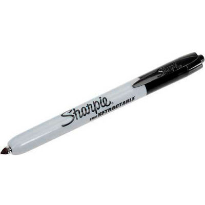 Sharpie® Retractable Permanent Marker, Fine Point, Black Ink - Pkg Qty 12