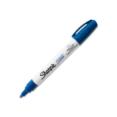 Sharpie® Paint Marker, Oil-Based, Medium, Blue Ink, 1 Each