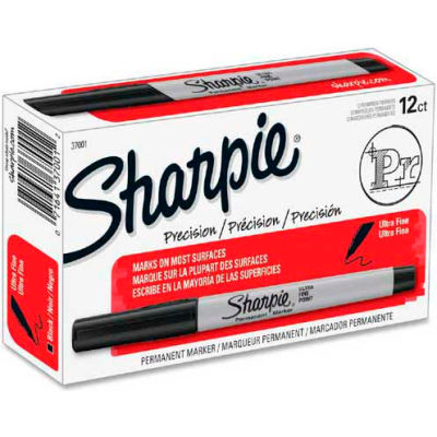 Sharpie® Permanent Marker, Ultra-Fine, Black Ink - Pkg Qty 12