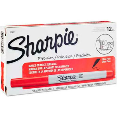 Sharpie® Permanent Marker, Ultra-Fine, Red Ink - Pkg Qty 12
