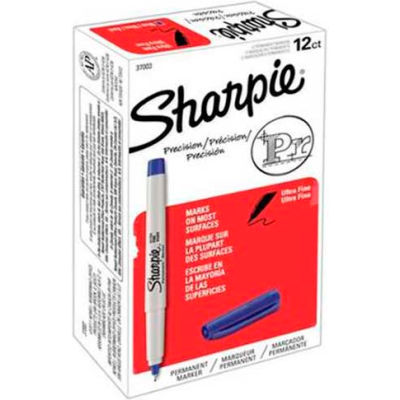 Sharpie® Permanent Marker, Ultra-Fine, Blue Ink - Pkg Qty 12