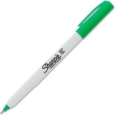 Sharpie® Permanent Marker, Ultra-Fine, Green Ink, 1 Each
