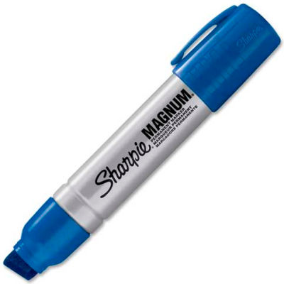 Sharpie® Magnum Permanent Marker, Extra Large Chisel, Blue Ink - Pkg Qty 12
