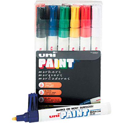 Sanford® Uni Paint Marker, Oil-Based, Medium, Assorted Ink, 12/Set