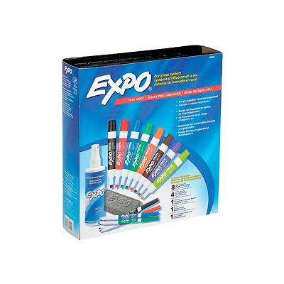 Sanford® Expo Low Odor Dry Erase Marker Kit, Assorted Ink, 12/Set