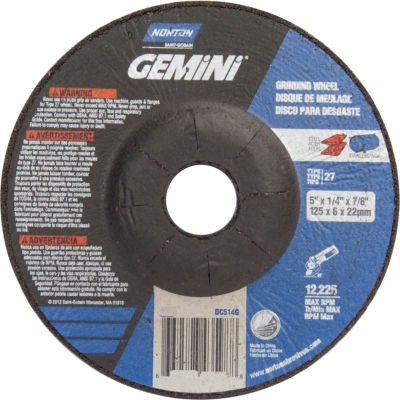 Norton 66252842172 Gemini Grinding Wheel 5" x 1/4" x 7/8" 24 Grit Aluminum Oxide