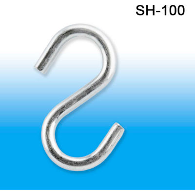 Metal "S" Hooks, 1"L X .080"Dia., Bright-Plated Steel - Pkg Qty 25