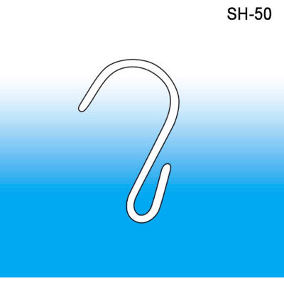 Strip "S" Hooks, 1-3/4"L X .080"Dia., Open End - Zinc Plated Steel - Pkg Qty 100