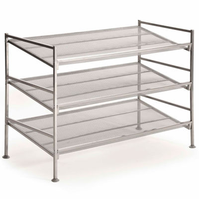 3-Tier Mesh Multi-Position Utility Shoe Rack - Silver
