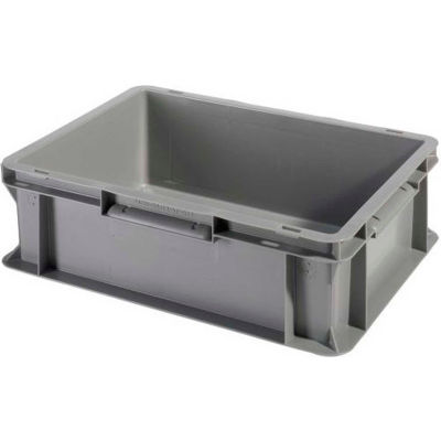 SSI Schaefer Euro-Fix Solid Container EF4120 - 16" x 12" x 5", Gray - Pkg Qty 20
