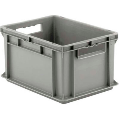SSI Schaefer Euro-Fix Solid Container EF4220 - 16" x 12" x 9", Gray - Pkg Qty 12