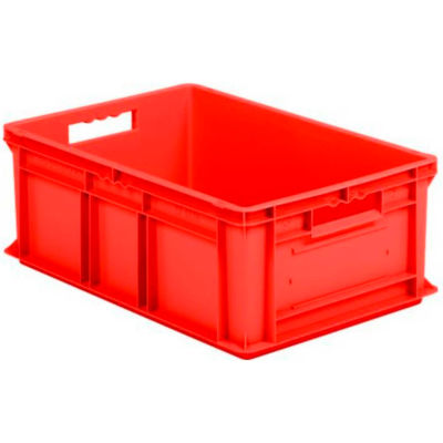SSI Schaefer Euro-Fix Solid Container EF6220 - 24" x 16" x 8", Red - Pkg Qty 6